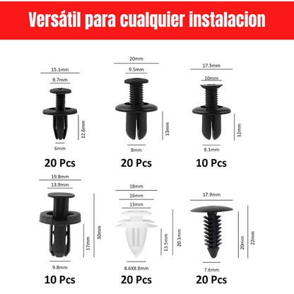 FixClip™ 🚗 - KIT 100 CLIPS UNIVERSALES "REMACHES" PARA AUTO + ENVÍO GRATIS