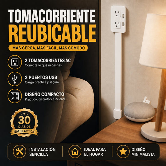 Extensor de Tomacorriente con 2 Puertos USB + ENVÍO GRATIS Y PAGA AL RECIBIR