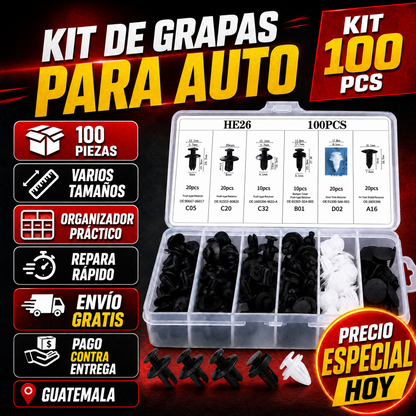 FixClip™ 🚗 - KIT 100 CLIPS UNIVERSALES "REMACHES" PARA AUTO + ENVÍO GRATIS