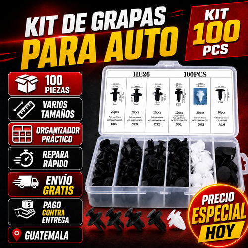 FixClip™ 🚗 - KIT 100 CLIPS UNIVERSALES "REMACHES" PARA AUTO + ENVÍO GRATIS