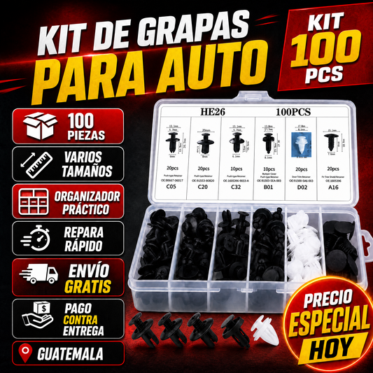 FixClip™ 🚗 - KIT 100 CLIPS UNIVERSALES "REMACHES" PARA AUTO + ENVÍO GRATIS